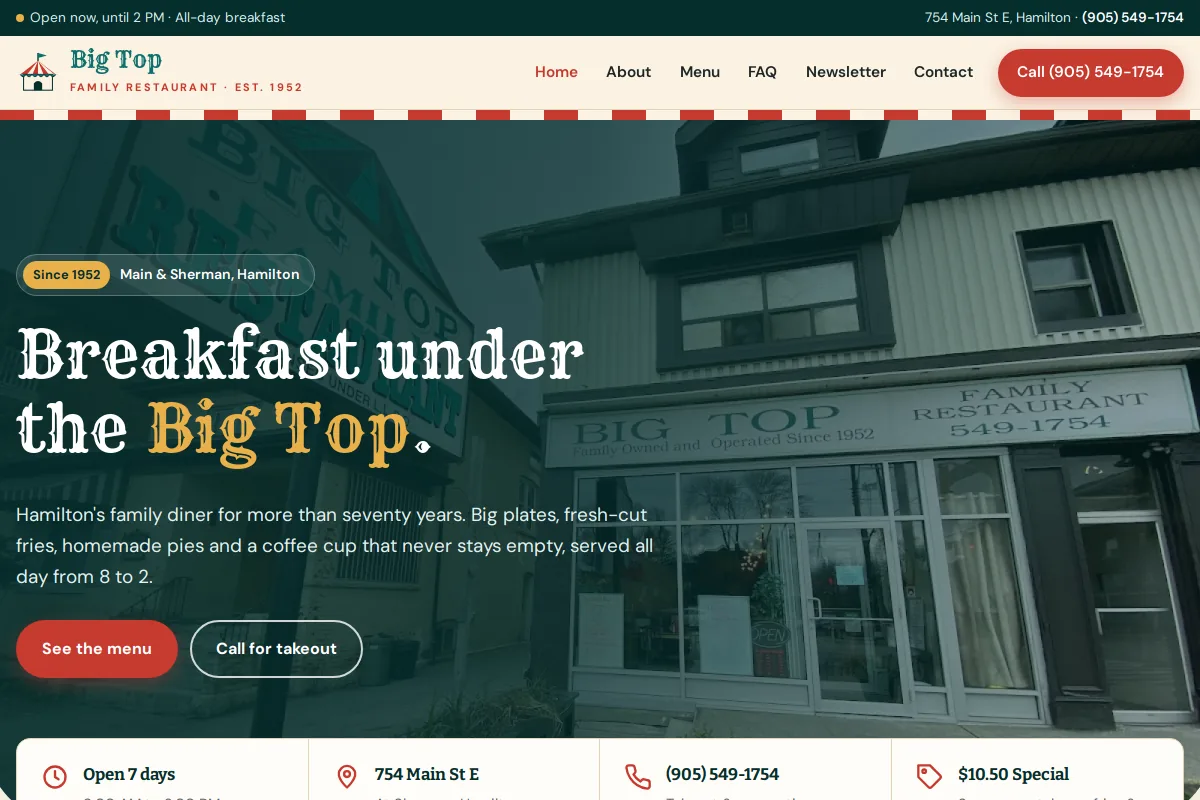 Big Top Family Restaurant screenshot