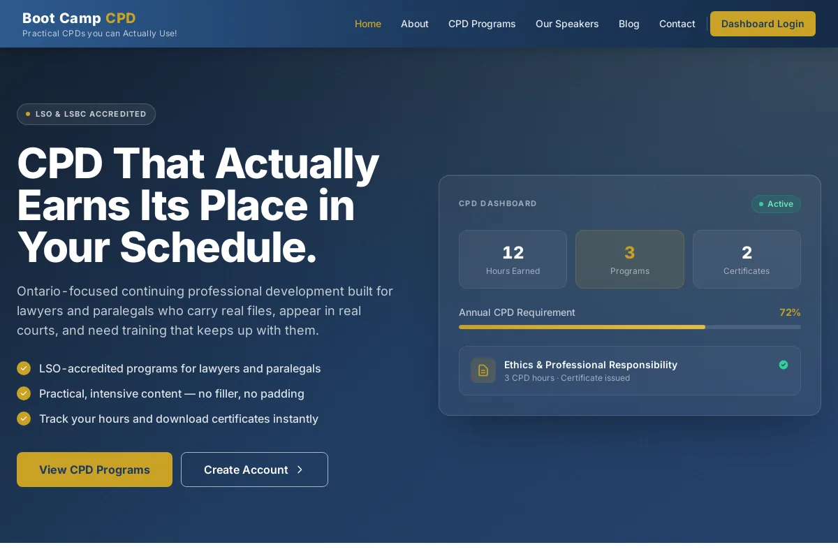 BootcampCPD screenshot
