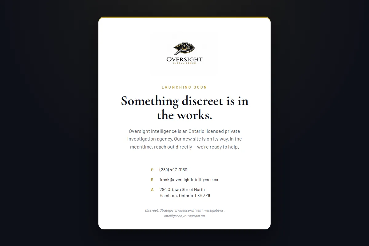 Oversight Intelligence screenshot