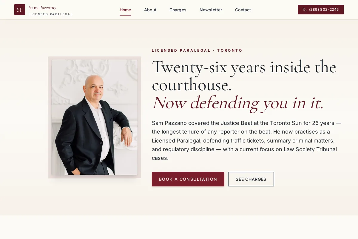 Sam Pazzano Paralegal screenshot
