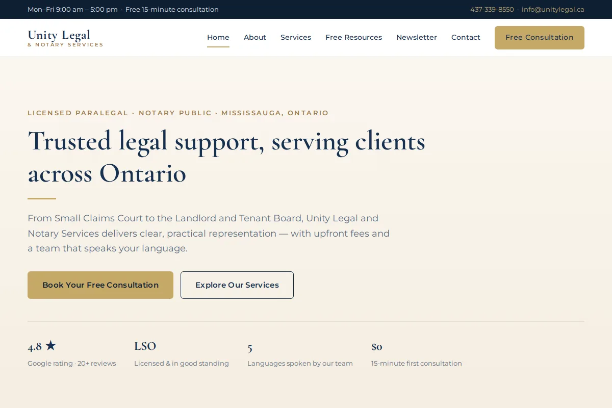 Unity Legal screenshot