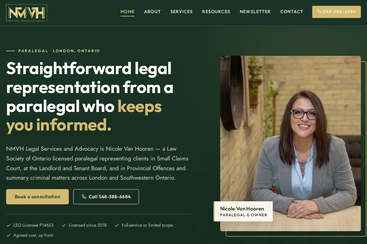 Van Hooren Paralegal screenshot